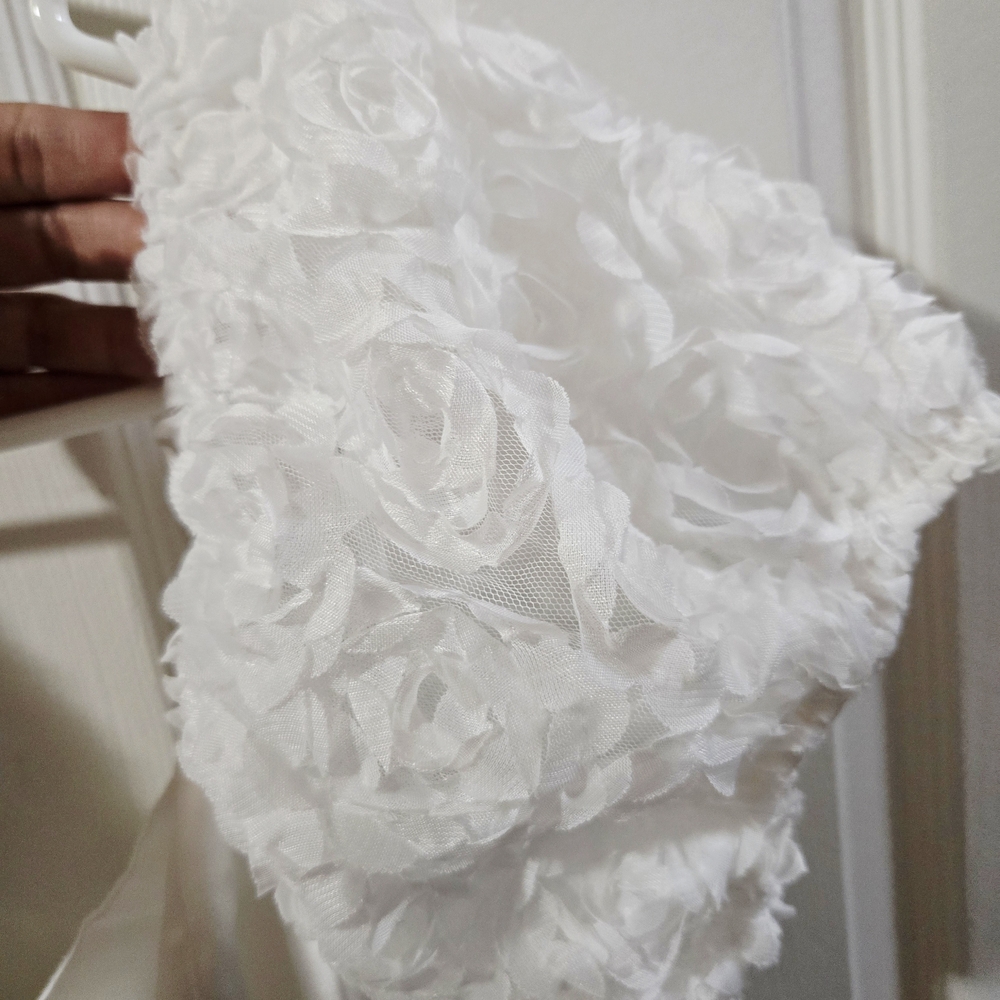 Lulu's Ivory Satin Dress with Ruffled Sleeves Size XL - Picture 13 of 14